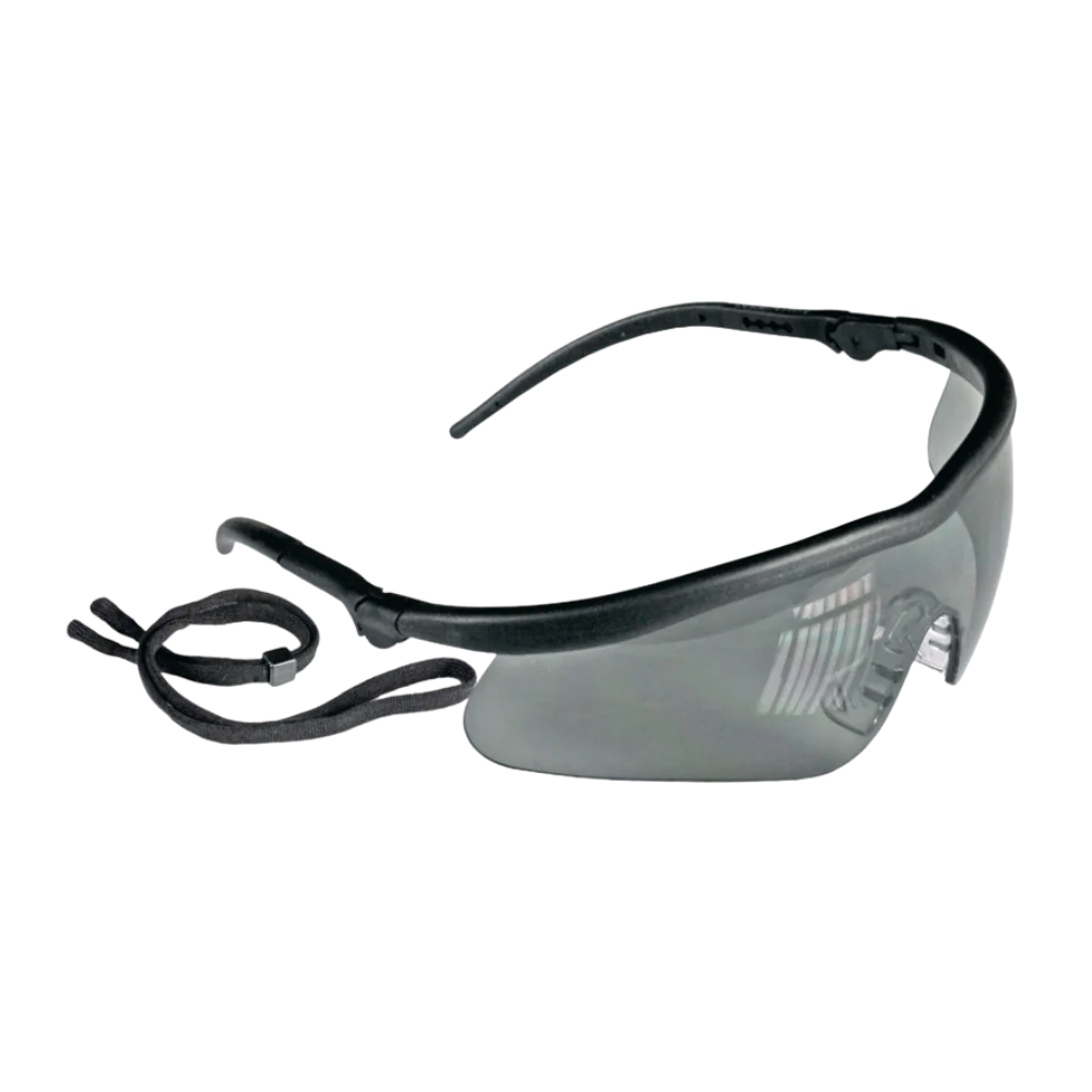 Occhiali protettivi per lavoro, con stanghette regolabili, marca Maurer, lenti grigie